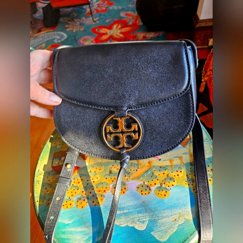 💕👜 TORY BURCH Miller Metal Saddle Bag Small